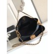 Borse Replica shopping Chanel 25A piccola stile Hobo AS5634 scamosciata/agnello Marrone/Nero