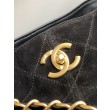 Borsa shopping Chanel 25A piccola stile Hobo AS5634 scamosciata/agnello Nero