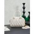 Borse Replica Alta Qualità tote Miu Miu Arcadie nappa trapuntata 5BB123 Bianco
