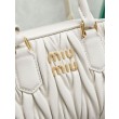 Borse Replica Alta Qualità tote Miu Miu Arcadie nappa trapuntata 5BB123 Bianco