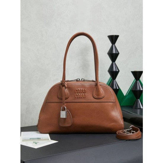 Borse Imitazioni tote Miu Miu Vivant nappa 5BB199 marrone