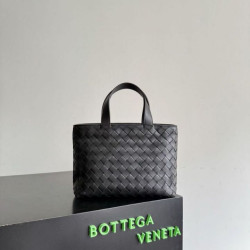 Borse Imitazioni tote unsex piccola con cerniera intrecciata Bottega Veneta Nero