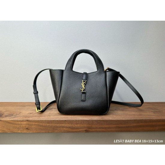 Borsa tote YSL Saint Laurent Le 5 &agrave; 7 Bea Baby nera