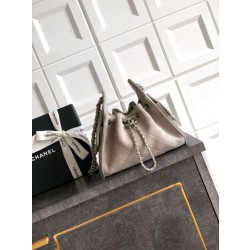 Borse Chanel 25 Mini Hobo AS5631 pelle di vitello scamosciata Grigio