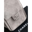 Borse Chanel 25 Mini Hobo AS5631 pelle di vitello scamosciata Grigio