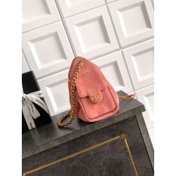 Borse Chanel 25 Mini Hobo AS5631 pelle di vitello scamosciata rosa