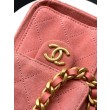 Borse Chanel 25 Mini Hobo AS5631 pelle di vitello scamosciata rosa