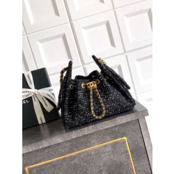 Borse Chanel 25 piccola Hobo tweed multicolore AS5631 Nero