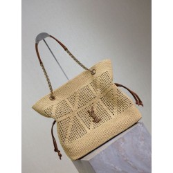 Borse shopping Jamie YSL Saint Laurent Rafia Naturale