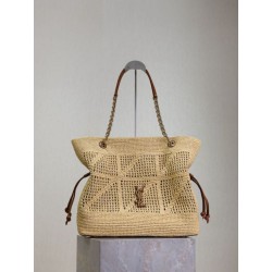 Borse shopping Jamie YSL Saint Laurent Rafia Naturale