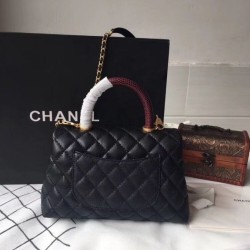 Replica di lusso Imitazioni borse griffate a mano Chanel Coco nera 23/28cm 01 Imitazioni Cloni Imitazioni borse griffate a mano Chanel Coco nera 23/28cm 01 firmate