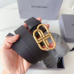 Cloni Cintura Balenciaga BB con fibbia con logo BB 35mm Nero firmate