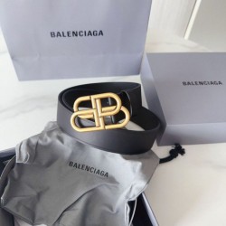 Cloni Cintura Balenciaga BB con fibbia con logo BB 35mm Nero firmate