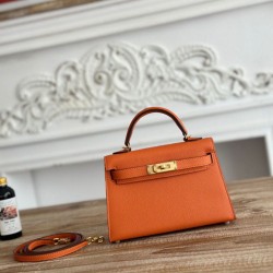 Cloni Borse Replica Hermes Mini Kelly II Sellier Epsom Rosa firmate