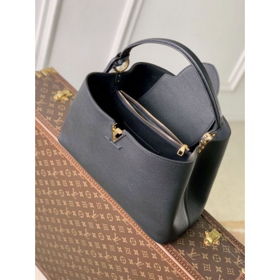 Replica di lusso Borsa Louis Vuitton Capucines MM M26259 Nera Imitazioni Cloni Borsa Louis Vuitton Capucines MM M26259 Nera firmate