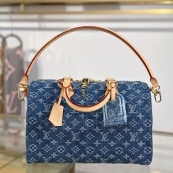 Replica di lusso Borsa Louis Vuitton Speedy Soft 30 Monogram Denim M14430 Blu Imitazioni Cloni Borsa Louis Vuitton Speedy Soft 30 Monogram Denim M14430 Blu firmate