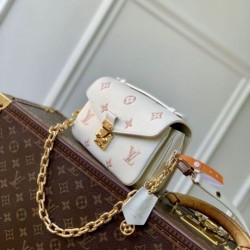 Replica di lusso Borsa Louis Vuitton Pochette Métis East West M27575 bianca Imitazioni Cloni Borsa Louis Vuitton Pochette Métis East West M27575 bianca firmate