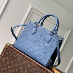 Cloni Borsa tote Louis Vuitton OnTheGo PM M28181 blu firmate
