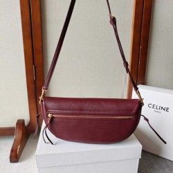 Borse Replica Celine Halfmoon piccola morbida Triomphe bordeaux