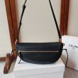 Imitazioni borse griffate Celine Halfmoon piccola morbida Triomphe Nero