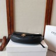 Imitazioni borse griffate Celine Halfmoon piccola morbida Triomphe Nero