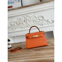 Borse Replica Hermes Mini Kelly II Sellier Epsom Rosa