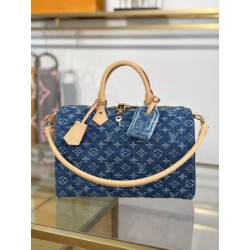 Borsa LV Speedy Soft 30 Monogram Denim M14430 Blu