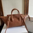 Borsa tote a spalla media Luggage Celine morbida pelle di agnello lucida marrone