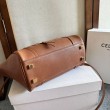 Borsa tote a spalla media Luggage Celine morbida pelle di agnello lucida marrone