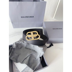 Cintura Balenciaga BB con fibbia con logo BB 35mm Nero