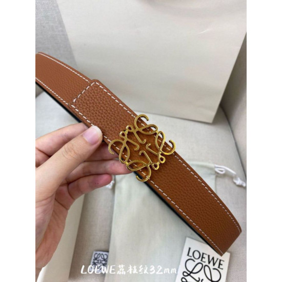 Cintura reversibile Loewe Anagram 32mm Marrone/Blu