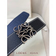 Cintura reversibile Loewe Anagram 40 mm nera/blu navy