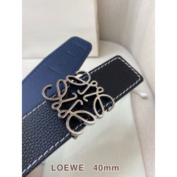 Cintura reversibile Loewe Anagram 40 mm nera/blu navy