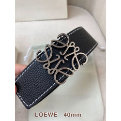 Cintura reversibile Loewe Anagram 40 mm nera/blu navy
