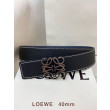 Cintura reversibile Loewe Anagram 40 mm nera/blu navy
