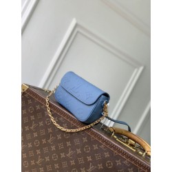 Qualità superiore replica Portafoglio LV con catena Ivy M27755 Blu