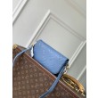 Qualità superiore replica Portafoglio LV con catena Ivy M27755 Blu