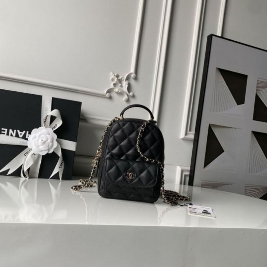 Zaino Chanel Mini Classic trapuntato con logo CC AP3663 Nero