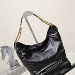 Replica di lusso Borsa a tracolla YSL Saint Laurent Hortense Hobo nera Imitazioni Cloni Borsa a tracolla YSL Saint Laurent Hortense Hobo nera firmate