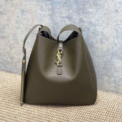 Cloni Imitazioni borse griffate Hobo Grande YSL Saint Laurent Le 5 &agrave; 7 morbida muschio chiaro firmate