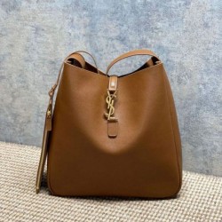 Cloni Borsa Hobo Grande YSL Saint Laurent Le 5 &agrave; 7 morbida marrone firmate
