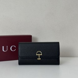 Cloni di alta qualit&agrave; Portafoglio continentale Gucci Softbit 828147 Nero firmate