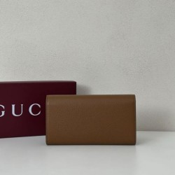 Cloni Portafoglio continentale Gucci Softbit 828147 Marrone firmate