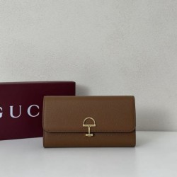 Cloni Portafoglio continentale Gucci Softbit 828147 Marrone firmate