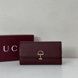 Cloni Alta gamma replica Portafoglio continentale Gucci Softbit 828147 Borgogna firmate
