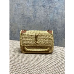 Borsa a tracolla media Niki Rafia YSL Saint Laurent