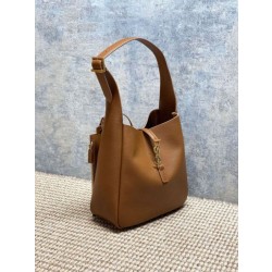 Borse Imitazioni a tracolla piccola morbida Hobo YSL Saint Laurent Le 5 À 7 morbida marrone