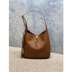Borse Imitazioni a tracolla piccola morbida Hobo YSL Saint Laurent Le 5 À 7 morbida marrone