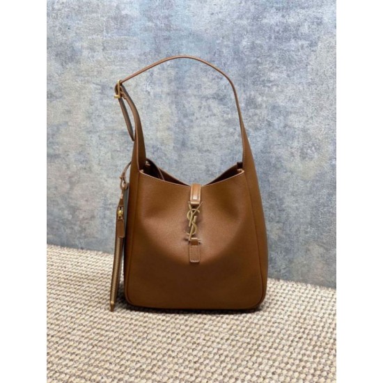 Borse Imitazioni a tracolla piccola morbida Hobo YSL Saint Laurent Le 5 À 7 morbida marrone
