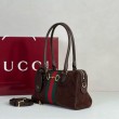Borsa Gucci Borsetto Boston media 866732 Scamosciata marrone